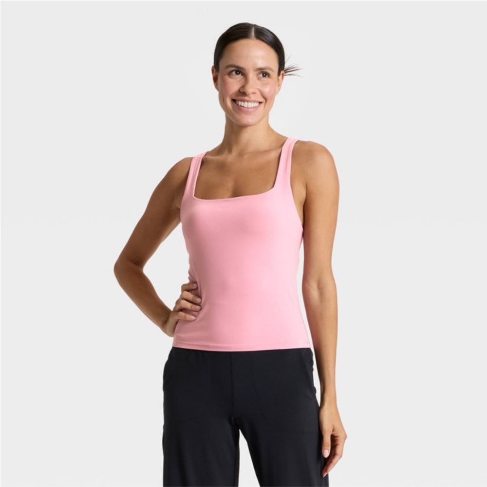 Women's Everyday Soft Square Neck Tank Top - All In Motion™ Mauve XXL NWT - Picture 2 of 4